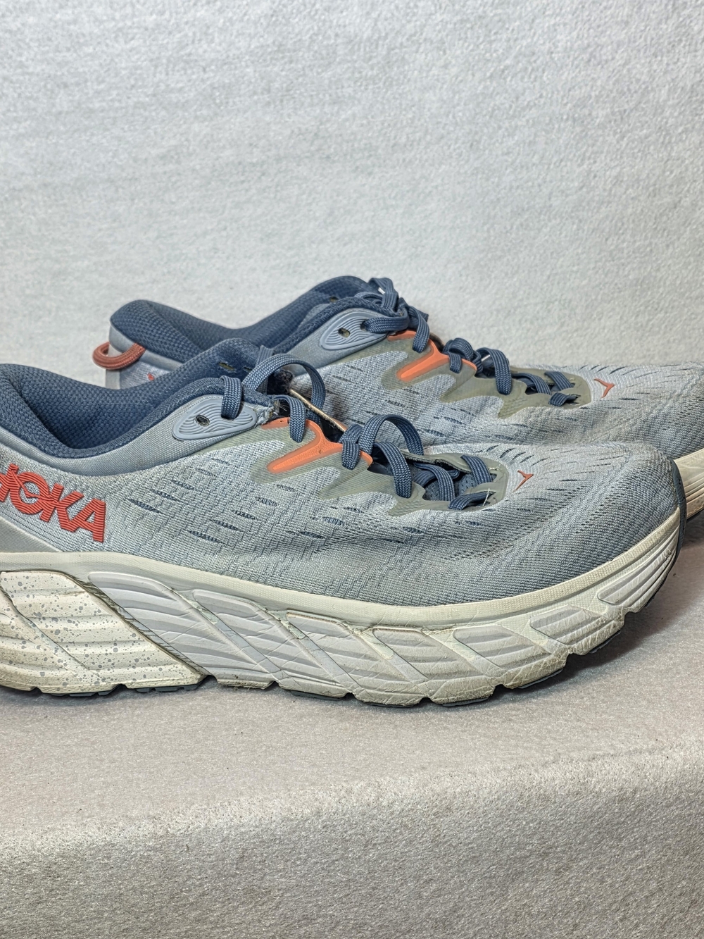 Hoka Running Shoes  GAVIOTA 4 WIDE- Light Blue with Coral Accents #0005